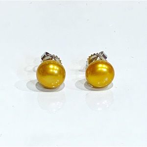 Honora Sterling Silver Yellow Pearl Earrings